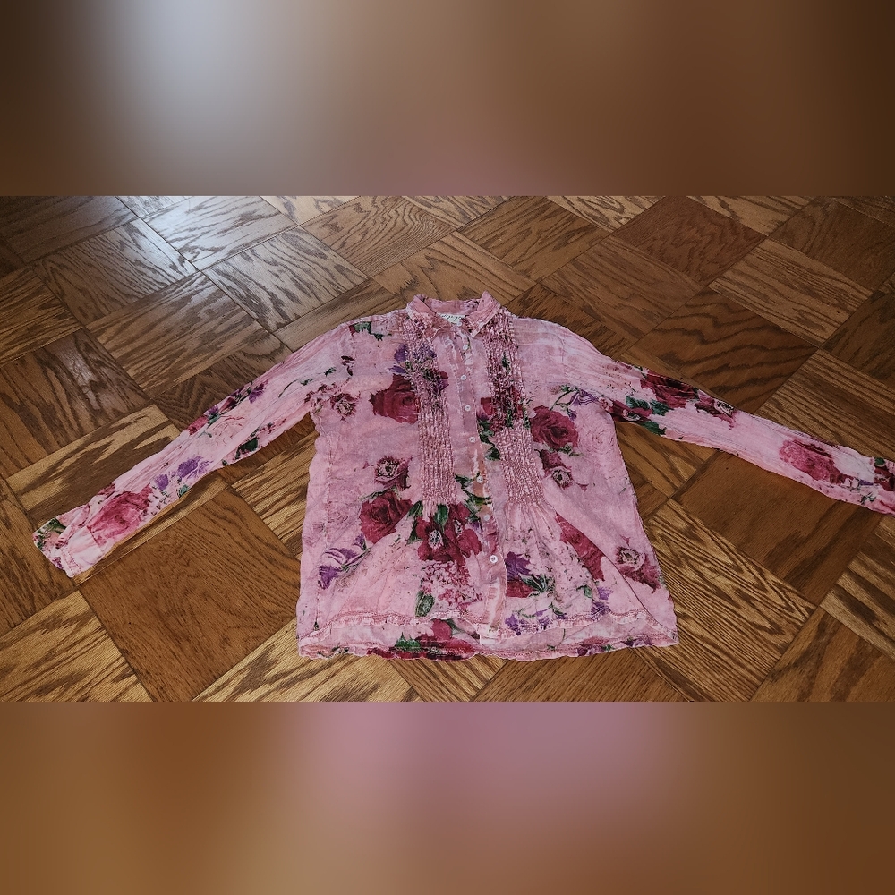 Vintage Goa Pink Floral Top